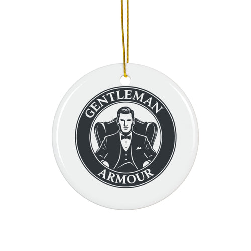 Gentleman Armour Ceramic Ornament — Double-Sided Classic Logo Holiday Decoration