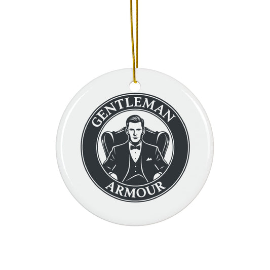 Gentleman Armour Ceramic Ornament — Double-Sided Classic Logo Holiday Decoration