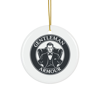 Gentleman Armour Ceramic Ornament — Double-Sided Classic Logo Holiday Decoration