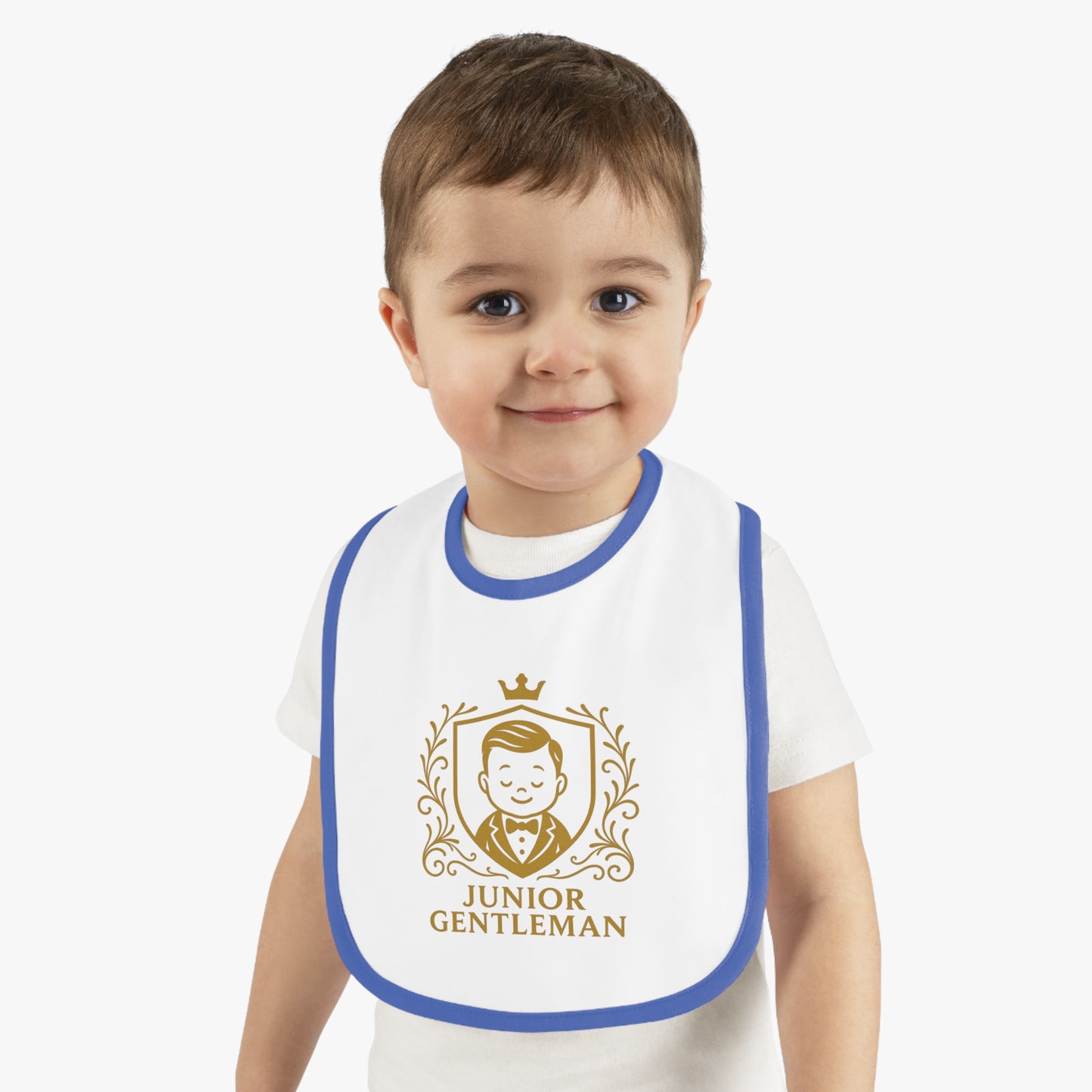 Baby Bib - "Junior Gentleman" Contrast Trim Jersey Bib
