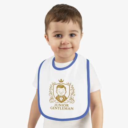 Baby Bib - "Junior Gentleman" Contrast Trim Jersey Bib