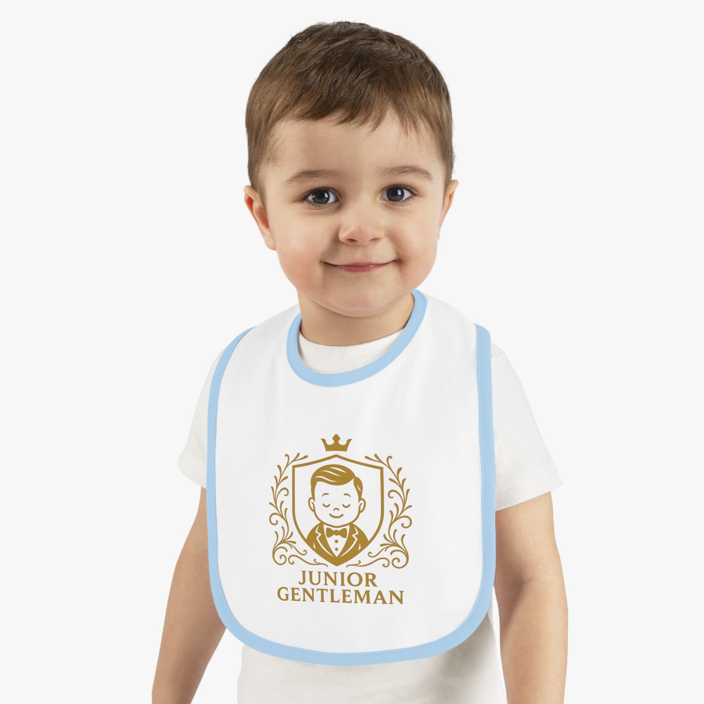 Baby Bib - "Junior Gentleman" Contrast Trim Jersey Bib
