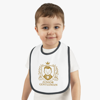 Baby Bib - "Junior Gentleman" Contrast Trim Jersey Bib