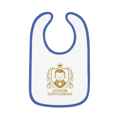 Baby Bib - "Junior Gentleman" Contrast Trim Jersey Bib