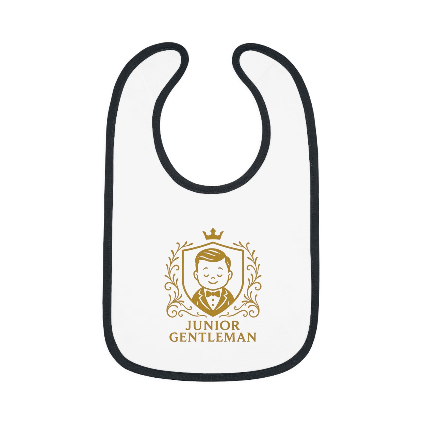 Baby Bib - "Junior Gentleman" Contrast Trim Jersey Bib