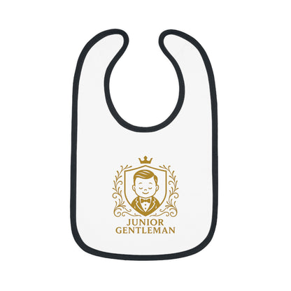 Baby Bib - "Junior Gentleman" Contrast Trim Jersey Bib
