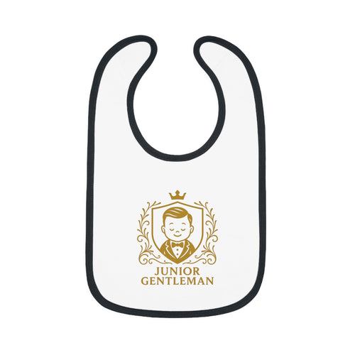 Baby Bib - "Junior Gentleman" Contrast Trim Jersey Bib