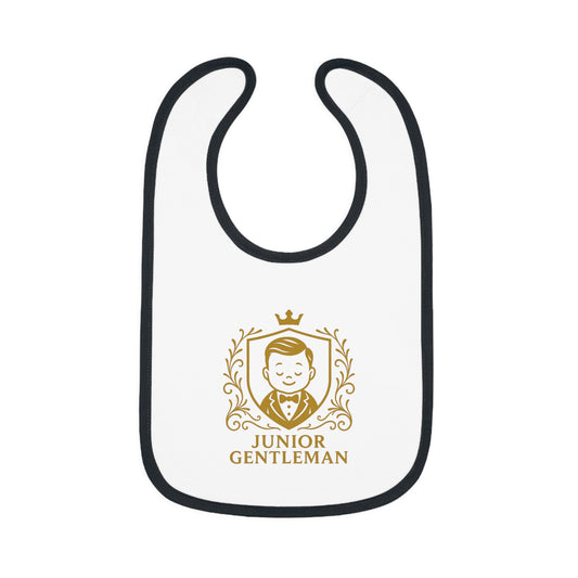 Baby Bib - "Junior Gentleman" Contrast Trim Jersey Bib