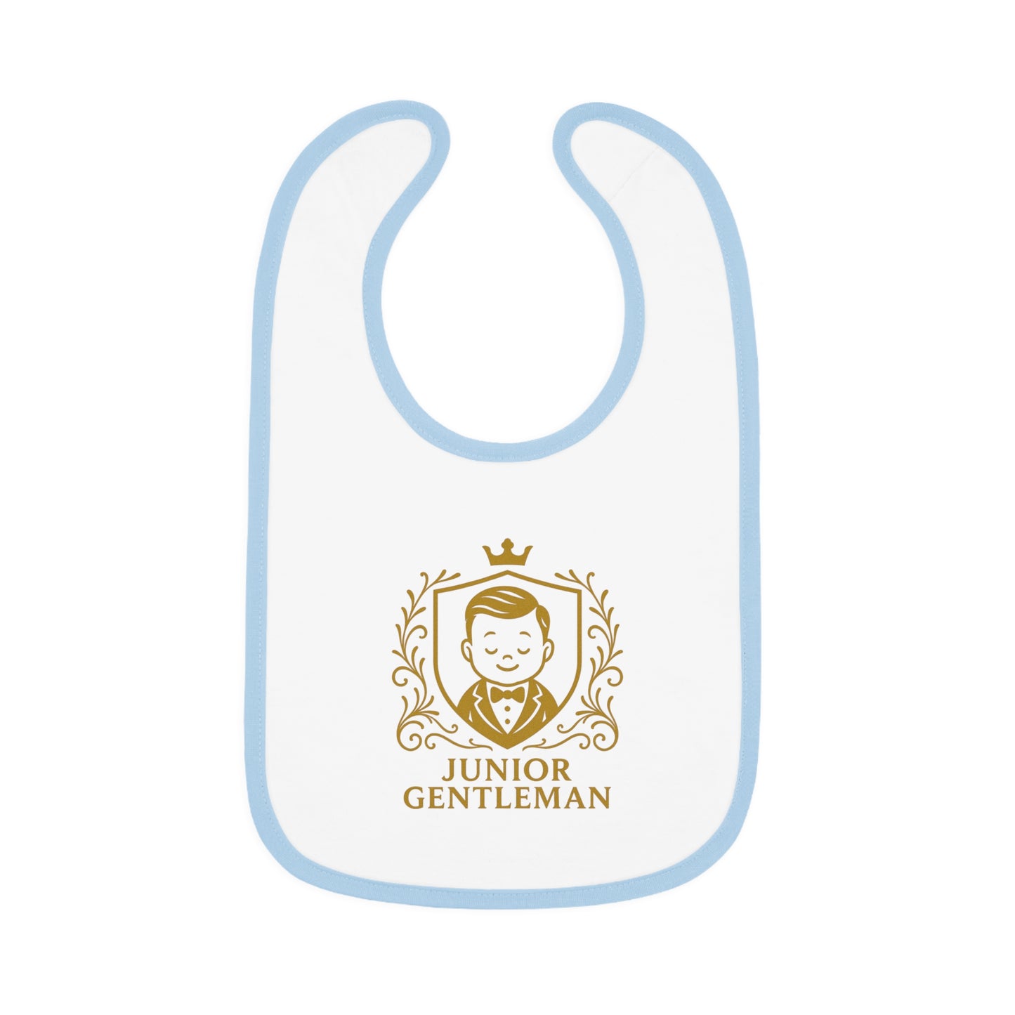Baby Bib - "Junior Gentleman" Contrast Trim Jersey Bib