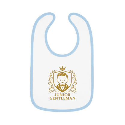 Baby Bib - "Junior Gentleman" Contrast Trim Jersey Bib